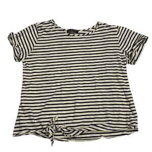 Nautical Stripe Top Cream Blue Classic Tie Bottom Large Yacht Sailor Kim & Cami